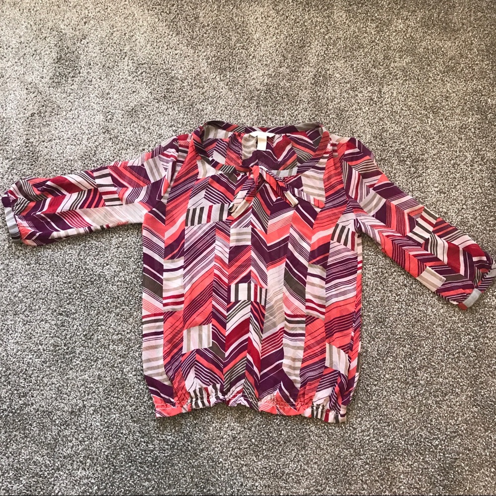Banana Republic patterned work blouse
